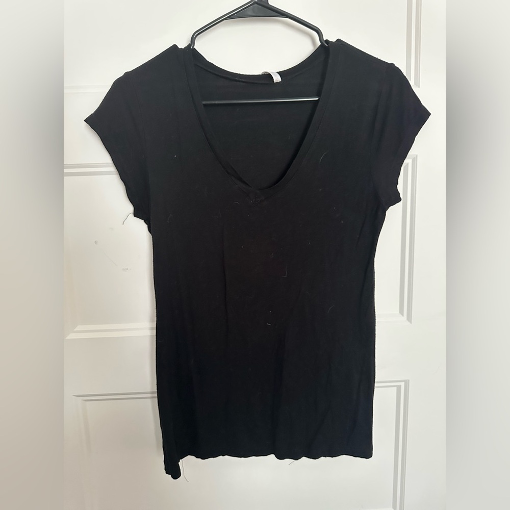 Classic Black V-Neck Women's Top